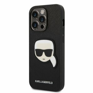 Karl Lagerfeld PU Saffiano Karl Head Zadní Kryt pro iPhone 14 Pro Black