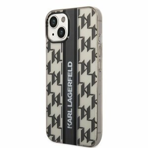 Karl Lagerfeld Monogram Vertical Stripe Zadní Kryt pro iPhone 14 Black