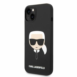 Karl Lagerfeld Liquid Silicone Karl Head Zadní Kryt pro iPhone 14 Plus Black