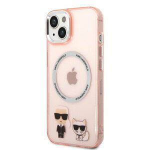 Karl Lagerfeld MagSafe Kompatibilní Kryt Karl and Choupette pro iPhone 14 Pink