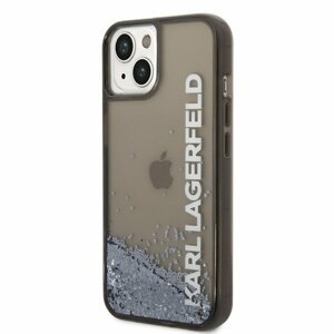 Karl Lagerfeld Translucent Liquid Glitter Zadní Kryt pro iPhone 14 Black