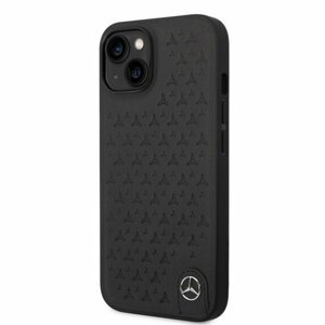 Mercedes Genuine Leather Star Zadní Kryt pro iPhone 14 Black