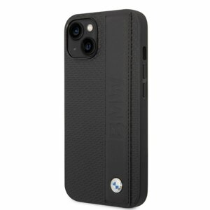 BMW Signature Leather Big Logo Zadní Kryt pro iPhone 14 Black