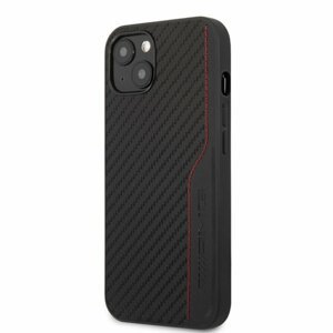 AMG PU Carbon Effect Zadní Kryt pro iPhone 14 Black