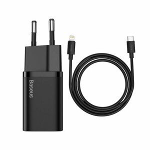 Baseus TZCCSUP-B01 Super Si Quick Nabíječka USB-C 20W + Simple Wisdom Data Kabel Type-C to iP 1m Black