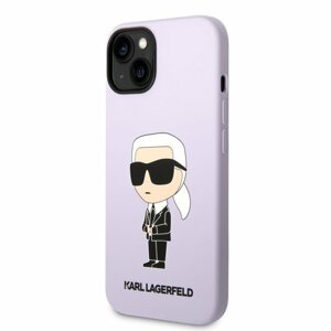 Karl Lagerfeld Liquid Silicone Ikonik NFT Zadní Kryt pro iPhone 14 Purple