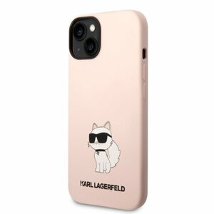 Karl Lagerfeld Liquid Silicone Choupette NFT Zadní Kryt pro iPhone 14 Pink