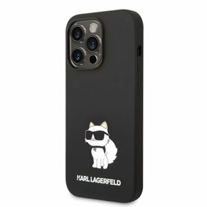 Karl Lagerfeld Liquid Silicone Choupette NFT Zadní Kryt pro iPhone 14 Pro Max Black