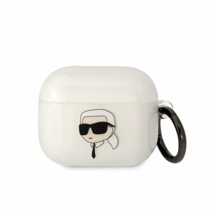 Karl Lagerfeld 3D Logo NFT Karl Head TPU Pouzdro pro Airpods 3 White