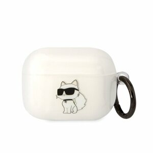 Karl Lagerfeld 3D Logo NFT Choupette TPU Pouzdro pro Airpods Pro White