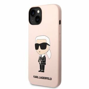 Karl Lagerfeld Liquid Silicone Ikonik NFT Zadní Kryt pro iPhone 14 Plus Pink