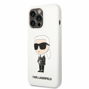 Karl Lagerfeld Liquid Silicone Ikonik NFT Zadní Kryt pro iPhone 13 Pro White