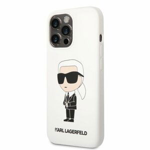 Karl Lagerfeld Liquid Silicone Ikonik NFT Zadní Kryt pro iPhone 13 Pro Max White