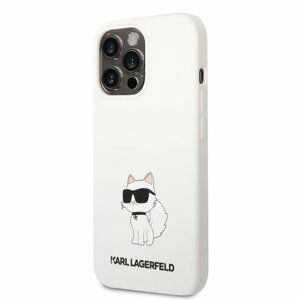 Karl Lagerfeld Liquid Silicone Choupette NFT Zadní Kryt pro iPhone 13 Pro White