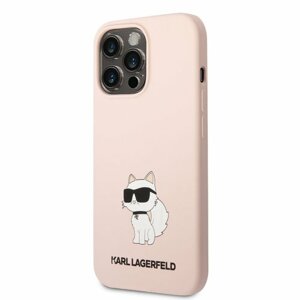 Karl Lagerfeld Liquid Silicone Choupette NFT Zadní Kryt pro iPhone 13 Pro Max Pink