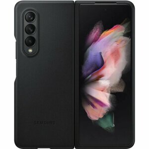 EF-VF926LBE Samsung Kožený Kryt pro Galaxy Z Fold 3 Black (Pošk. Balení)