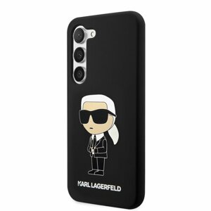 Karl Lagerfeld Liquid Silicone Ikonik NFT Zadní Kryt pro Samsung Galaxy S23 Black