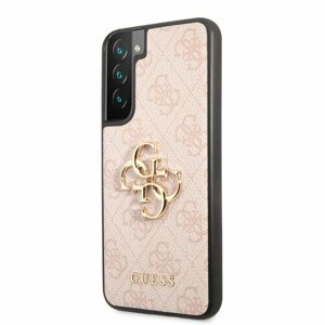 Guess PU 4G Metal Logo Zadní Kryt pro Samsung Galaxy S23+ Pink