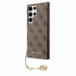 Guess 4G Charms Zadní Kryt pro Samsung Galaxy S23 Ultra Brown