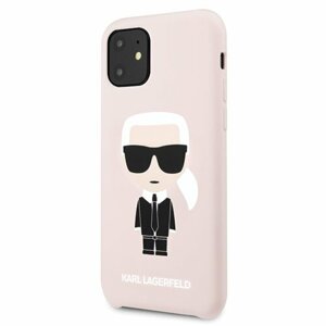 Karl Lagerfeld case for iPhone 11 KLHCN61SLFKPI light pink hard case Silicone Iconic