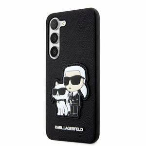 Karl Lagerfeld PU Saffiano Karl and Choupette NFT Zadní Kryt pro Samsung Galaxy S23+ Black