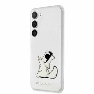 Puzdro Karl Lagerfeld PC/TPU Choupette Eat Samsung Galaxy S23 - transparentné