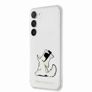 Puzdro Karl Lagerfeld PC/TPU Choupette Eat Samsung Galaxy S23 Plus - transparentné