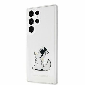 Puzdro Karl Lagerfeld PC/TPU Choupette Eat Samsung Galaxy S23 Ultra - transparentné