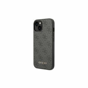 Guess case for iPhone 14 6,1" GUHCP14SG4GFGR gray Basic PC/TPU 4G PU case Gold Logo