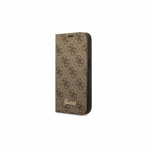 Guess case for iPhone 14 Pro 6,1" GUBKP14LHG4SHW brown BT PC/TPU 4G PU Script Metal