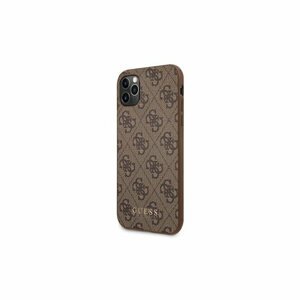 Guess case for iPhone 11 Pro Max  GUHCN65G4GFBR hardcase PU 4G Metal Gold Logo brown