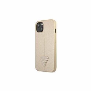 Guess case for iPhone 13 6,1" GUHCP13MPSATLE beige hard case Saffiano Triangle Logo