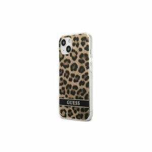 Guess case for IPhone 13 mini 5,4" GUHCP13SHSLEOW hard case brown Leopard Electro Stripe