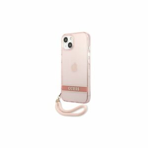 Guess case for iPhone 13 mini 5,4" GUHCP13SHTSGSP pink hard case Translucent Stap