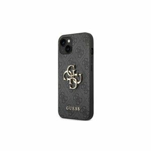 Guess case for iPhone 14 Pro 6,1" GUHCP14L4GMGGR gray PU Leather 4G Big Metal Logo