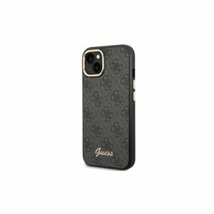 Guess case for iPhone 14 Pro 6,1" GUHCP14LHG4SHK black HC PC/TPU 4G PU Metal Outline Script