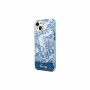 Guess case for iPhone 14 Plus 6,7" GUHCP14MHGPLHB blue hardcase Porcelain Collection