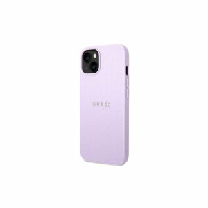 Guess case for iPhone 14 6,1" GUHCP14SPSASBPU purple PU Leather case Saffiano with Metal Logo