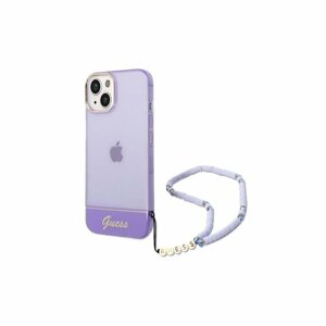 Guess case for iPhone 14 Pro Max 6,7" GUHCP14XHGCOHU purple hardcase Translucent Pearl Strap