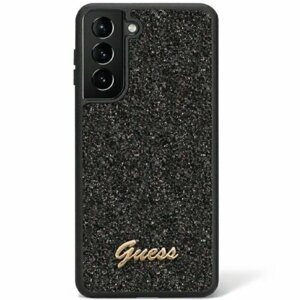 Guess case for Samsung Galaxy S23 Ultra GUHCS23LHGGSHK black hardcase Glitter Script