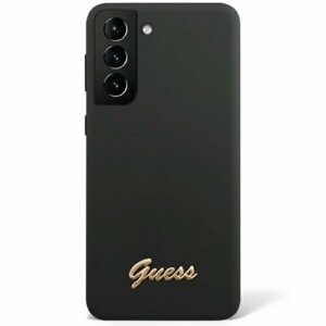 Guess case for Samsung Galaxy S23 Plus GUHCS23MSLSMK black hardcase Silicone Vintage Gold Logo