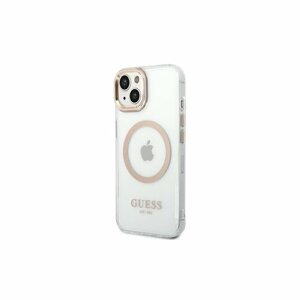 Guess case for iPhone 14 Plus 6,7" GUHMP14MHTRMD gold HC Magsafe Metal Outline