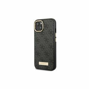 Guess case for iPhone 14 6,1" GUHMP14SU4GPRK black HC Magsafe 4G PU Logo Plate