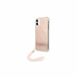 Guess case for Iphone 11 GUOHCN61H4STP hard case pink Print 4G Cord