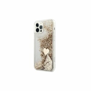 Guess case for IPhone 12 / 12 Pro 6,1" GUOHCP12MGLHFLGO hard case gold Charms 2 Liquid Glitter