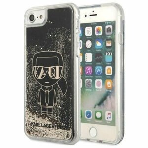 Puzdro Karl Lagerfeld iPhone 7 / 8 / SE KLHCI8LGGKBK black hardcase Liquid Glitter Gatsby Ikonik