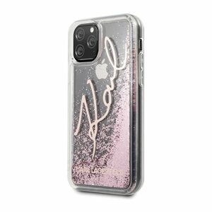 Puzdro Karl Lagerfeld iPhone 11 Pro Max KLHCN65TRKSRG rose gold hard case Glitter Signature