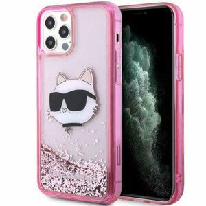 Puzdro Karl Lagerfeld iPhone 12 / 12 Pro KLHCP12MLNCHCP pink HC Liquid Glitter NFT Chou