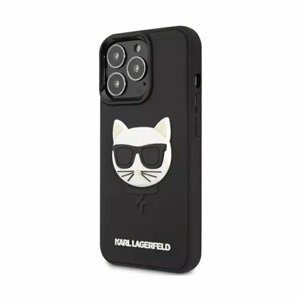 Puzdro Karl Lagerfeld iPhone 13 / 13 Pro KLHCP13LCH3DBK black 3D Rubber Choupette