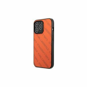 Puzdro Karl Lagerfeld iPhone 13 Pro KLHCP13LPTLO orange hard case Allover Logo